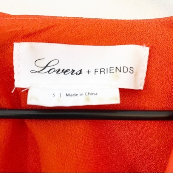 LOVER’S + FRIENDS Revolve Walgrove Ruffle Ruched Mini Dress Fire Orange Party - Picture 12 of 13